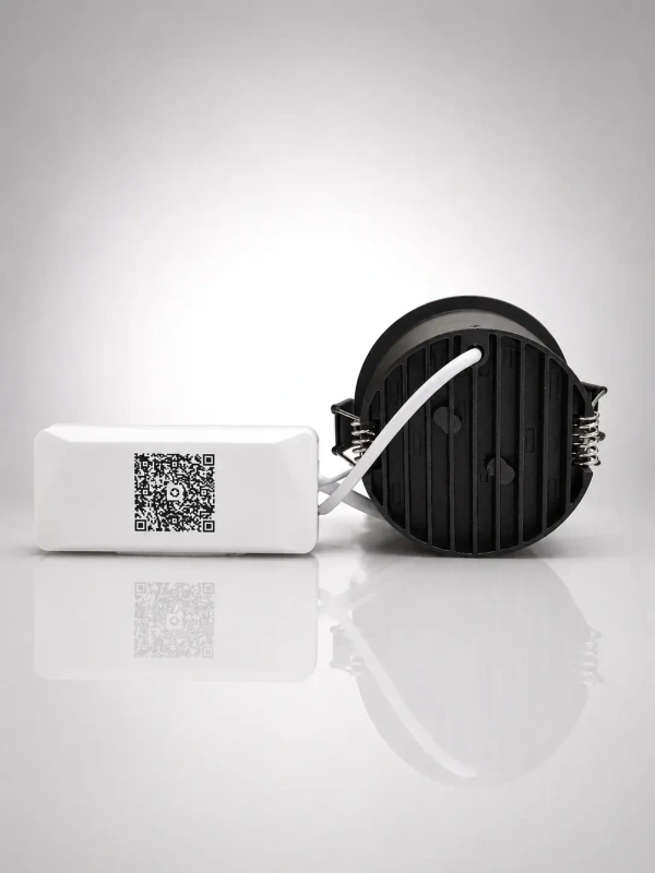 APRA AP821 12W Smart Bluetooth App Control COB Downlight - 3CCT Black Body Deep Recessed Anti-Glare Ceiling Spotlight -
