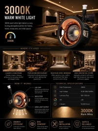 APRA AP570B 7W Wave Recessed COB Downlight - Warm White Premium Black RG Finish Anti-Glare Ceiling Focus Spotlight - 7W, 3000K, Black RG