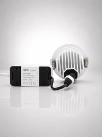 APRA AP570B 7W Wave Recessed COB Downlight - Warm White Premium White GB Finish Anti-Glare Ceiling Focus Spotlight - 7W, 3000K, White GB