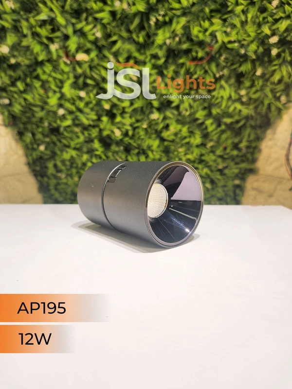 AP195 12W Adjustable Surface Cylindrical Light - 12W, 4000K, Black