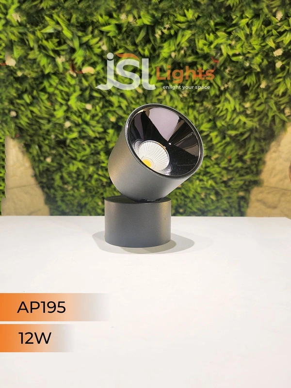 AP195 12W Adjustable Surface Cylindrical Light - 12W, 4000K, Black
