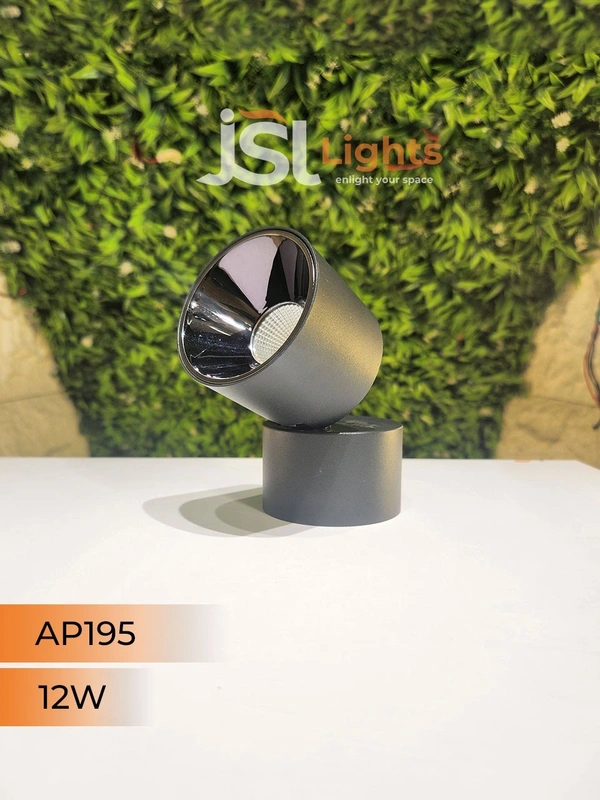 AP195 12W Adjustable Surface Cylindrical Light - 12W, 4000K, Black
