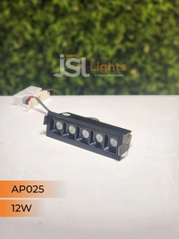 APRA AP 025 12W Black Linear Recessed COB Spotlight - 12W, 3000K