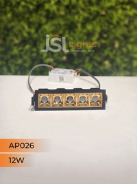 APRA AP 026 12W Black Rose Gold Linear Recessed COB Light - 12W, 4000K