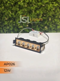 APRA AP 026 12W Black Rose Gold Linear Recessed COB Light - 12W, 6000K