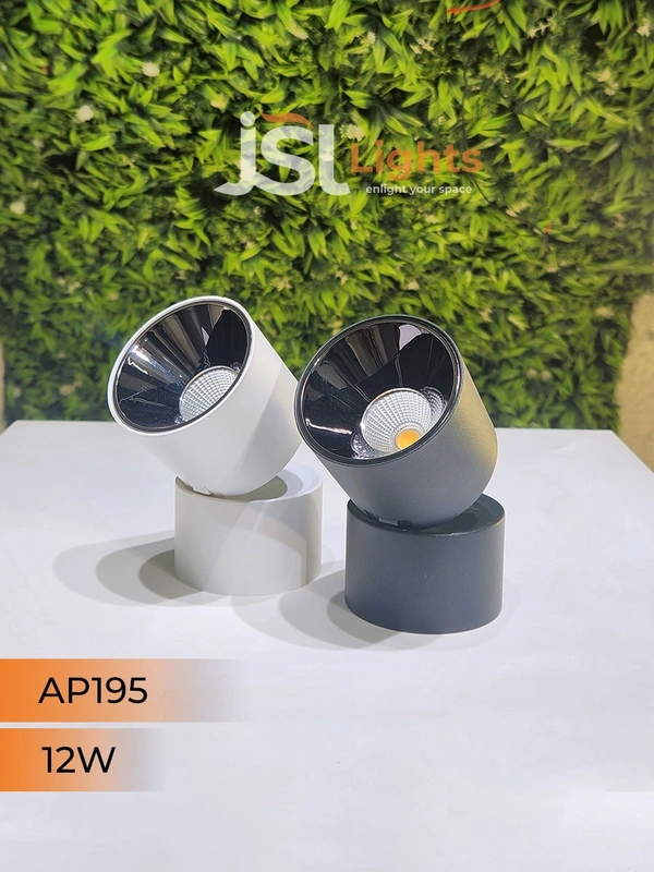 AP195 12W Adjustable Surface Cylindrical Light - 12W, 3000K, White