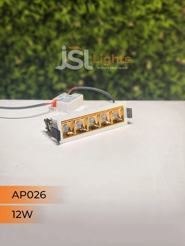 APRA AP 026 12W White Rose Gold Linear Recessed COB Light - 12W, 3000K