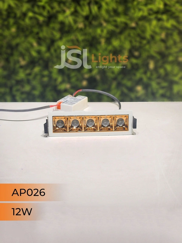 APRA AP 026 12W White Rose Gold Linear Recessed COB Light - 12W, 3000K