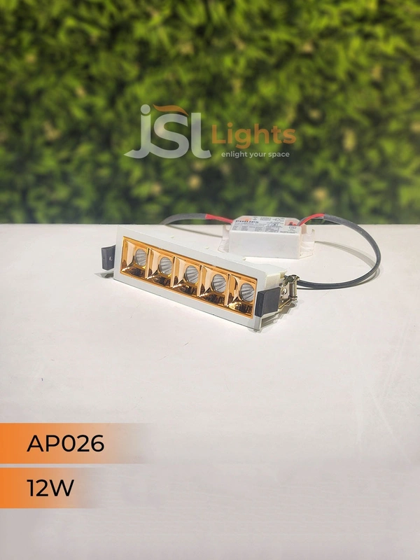 APRA AP 026 12W White Rose Gold Linear Recessed COB Light - 12W, 4000K