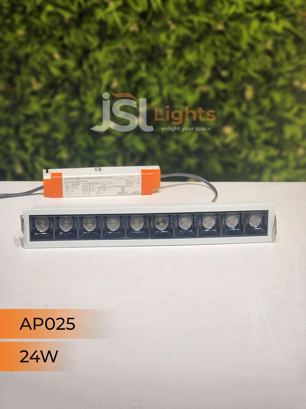 APRA AP 025 24W White Linear Recessed COB Spotlight - 24W, 3000K