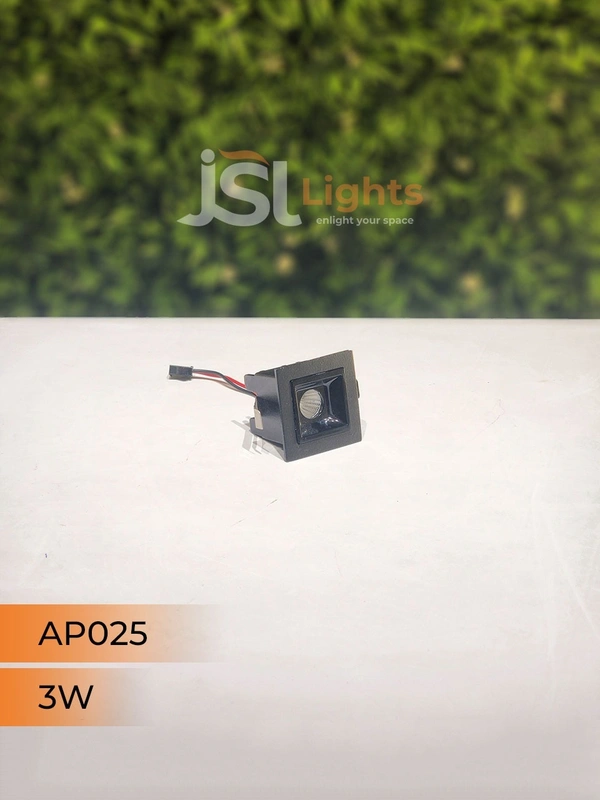 APRA AP 025 3W Black Linear Recessed COB Spotlight - 3W, 6000K