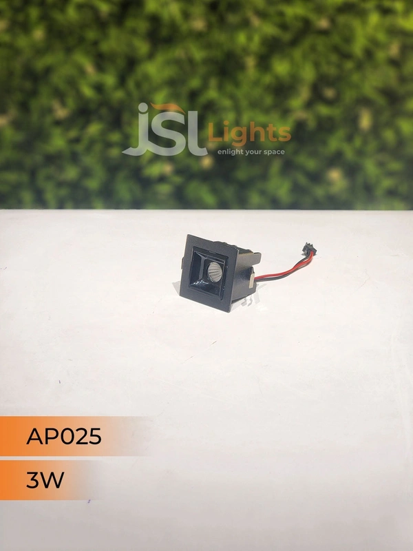 APRA AP 025 3W Black Linear Recessed COB Spotlight - 3W, 3000K