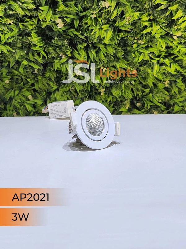 APRA AP2021 3W White Recessed COB Spotlight - 3W, 6000K