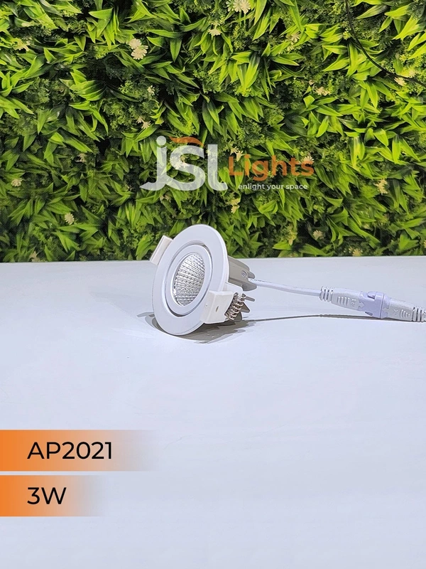 APRA AP2021 3W White Recessed COB Spotlight - 3W, 6000K