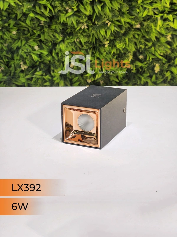 LX392 6W Square Black RG Surface Cylinder Light - 6W, 3000K, SQ