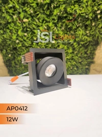 APRA AP 0412 12W Black Square Recessed Linear COB Downlight - 12W, 4000K, Black