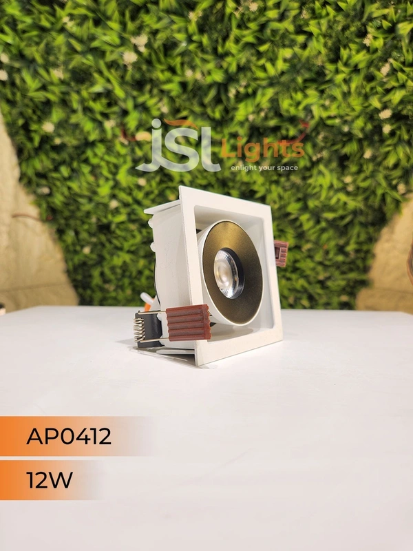 APRA AP 0412 12W White Square Recessed Linear COB Downlight - 12W, 4000K, White
