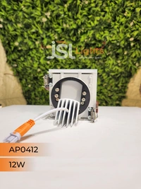 APRA AP 0412 12W White Square Recessed Linear COB Downlight - 12W, 3000K, White