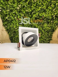 APRA AP 0412 12W White Square Recessed Linear COB Downlight - 12W, 4000K, White