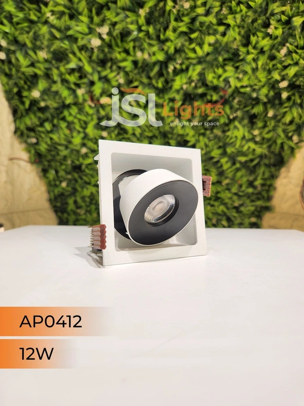 APRA AP 0412 12W White Square Recessed Linear COB Downlight - 12W, 3000K, White