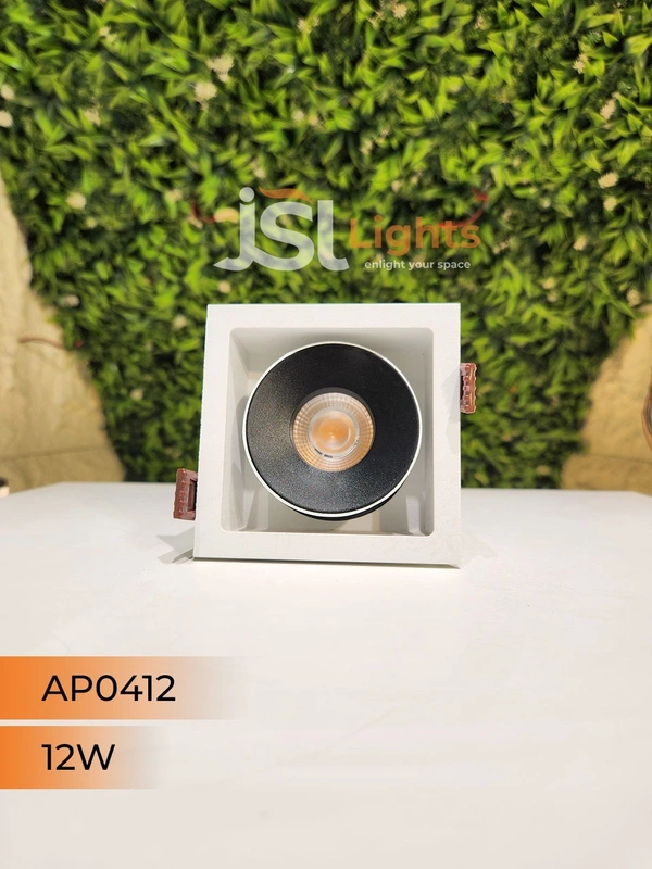 APRA AP 0412 12W White Square Recessed Linear COB Downlight - 12W, 3000K, White