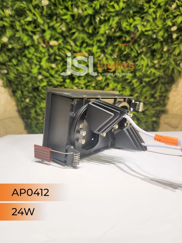 APRA AP 0412 24W Black Square Recessed Linear COB Downlight - 24W, 4000K, Black