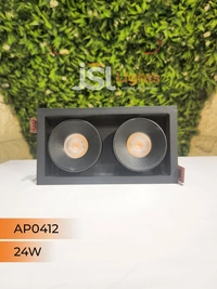 APRA AP 0412 24W Black Square Recessed Linear COB Downlight - 24W, 4000K, Black