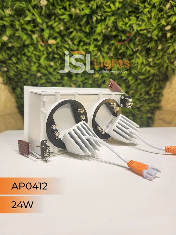 APRA AP 0412 24W White Square Recessed Linear COB Downlight - 24W, 3000K, White