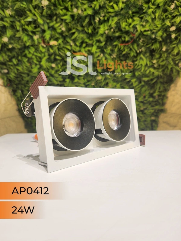 APRA AP 0412 24W White Square Recessed Linear COB Downlight - 24W, 4000K, White