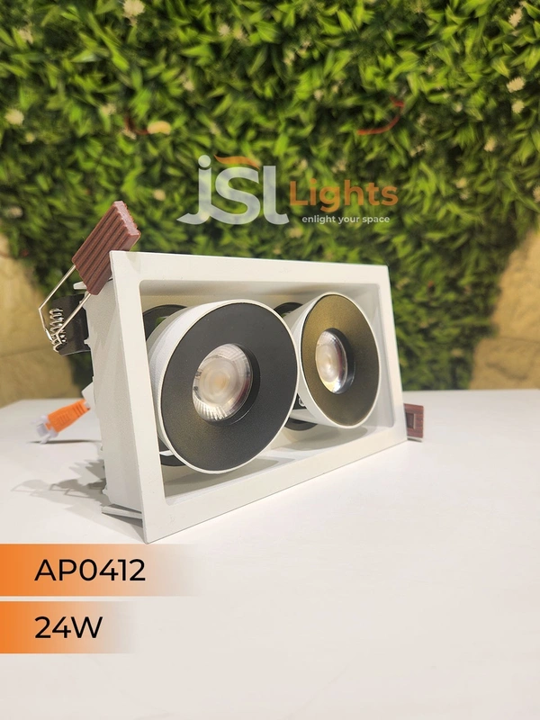 APRA AP 0412 24W White Square Recessed Linear COB Downlight - 24W, 3000K, White