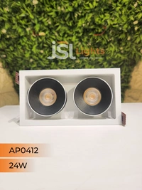 APRA AP 0412 24W White Square Recessed Linear COB Downlight - 24W, 4000K, White