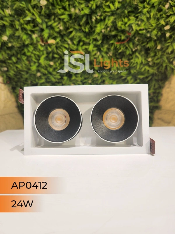 APRA AP 0412 24W White Square Recessed Linear COB Downlight - 24W, 4000K, White