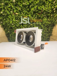 APRA AP 0412 24W White Square Recessed Linear COB Downlight - 24W, 4000K, White