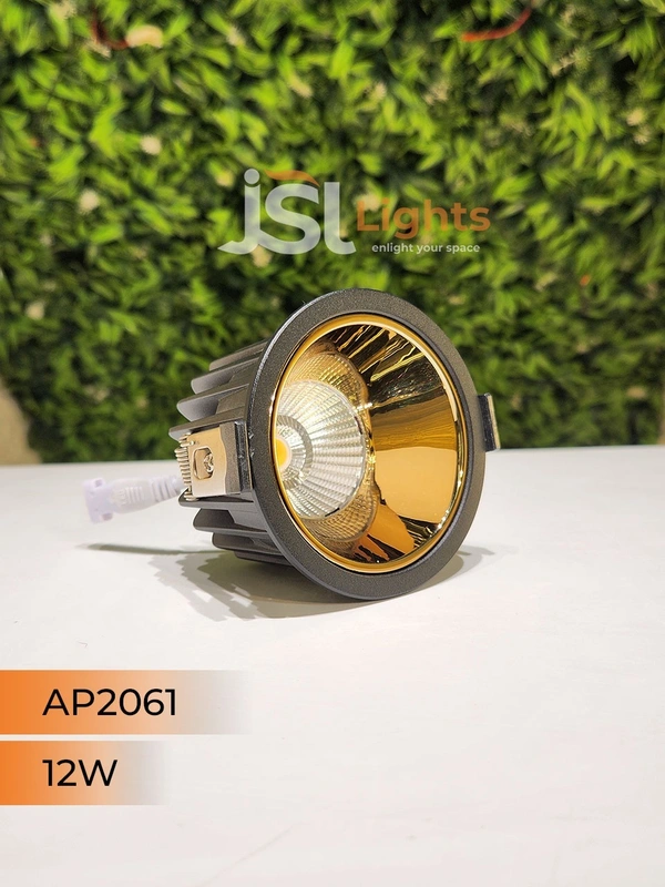 APRA AP2061 12W Black Deep Recessed COB Downlight GD Reflector - 12W, 3000K, Black GD