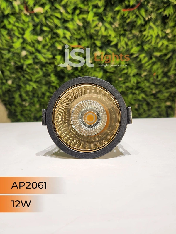 APRA AP2061 12W Black Deep Recessed COB Downlight GD Reflector - 12W, 3000K, Black GD