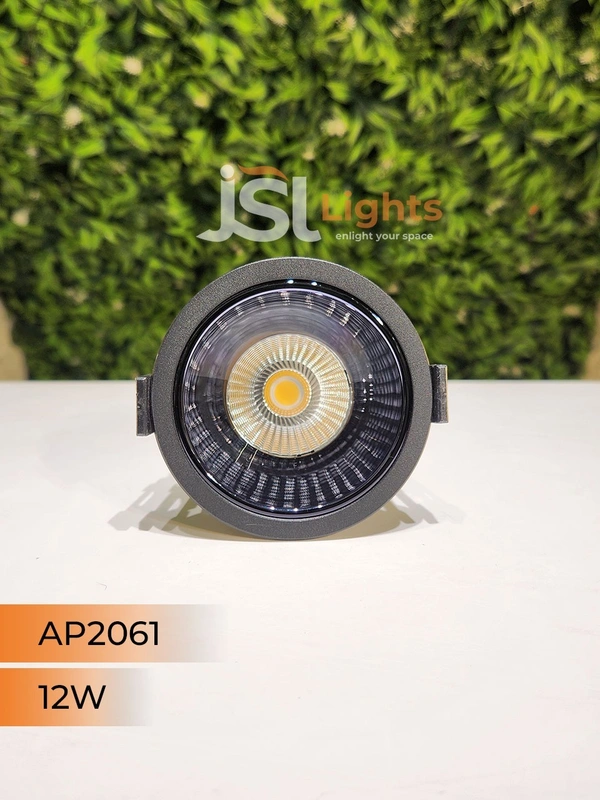 APRA AP2061 12W Black Deep Recessed COB Downlight PB Reflector - 12W, 3000K, Black PB