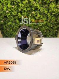 APRA AP2061 12W Black Deep Recessed COB Downlight PB Reflector - 12W, 3000K, Black PB