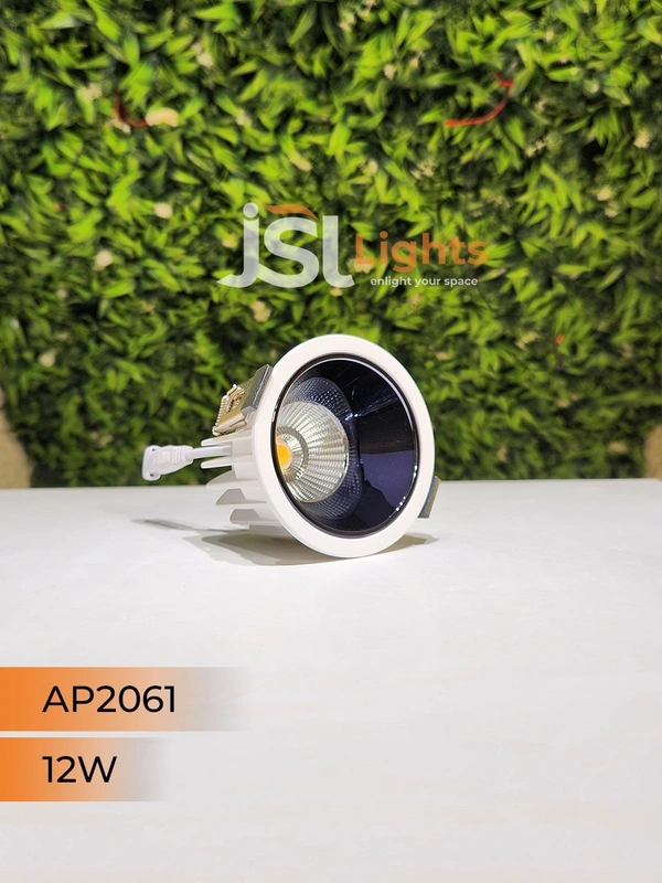APRA AP2061 12W White Deep Recessed COB Downlight PB Reflector - 12W, 3000K, White PB