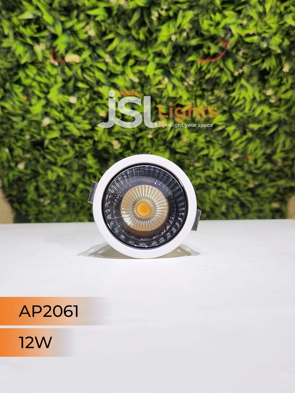 APRA AP2061 12W White Deep Recessed COB Downlight PB Reflector - 12W, 3000K, White PB