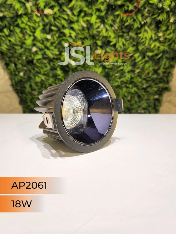 APRA AP2061 18W Black Deep Recessed COB Downlight PB Reflector - 18W, 4000K, Black PB