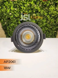 APRA AP2061 18W Black Deep Recessed COB Downlight PB Reflector - 18W, 3000K, Black PB