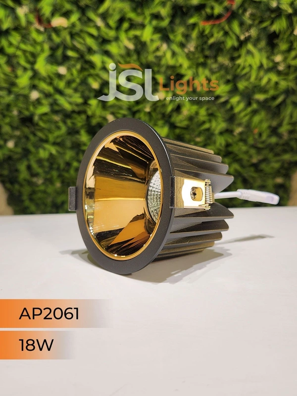 APRA AP2061 18W Black Deep Recessed COB Downlight GD Reflector - 18W, 4000K, Black GD
