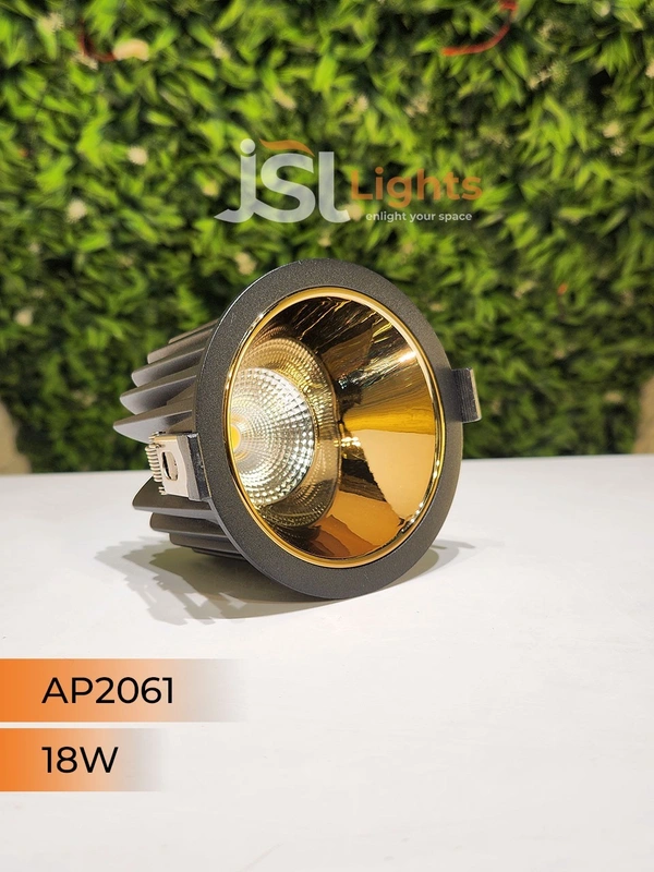 APRA AP2061 18W Black Deep Recessed COB Downlight GD Reflector - 18W, 3000K, Black GD