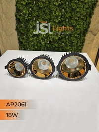 APRA AP2061 18W Black Deep Recessed COB Downlight GD Reflector - 18W, 4000K, Black GD