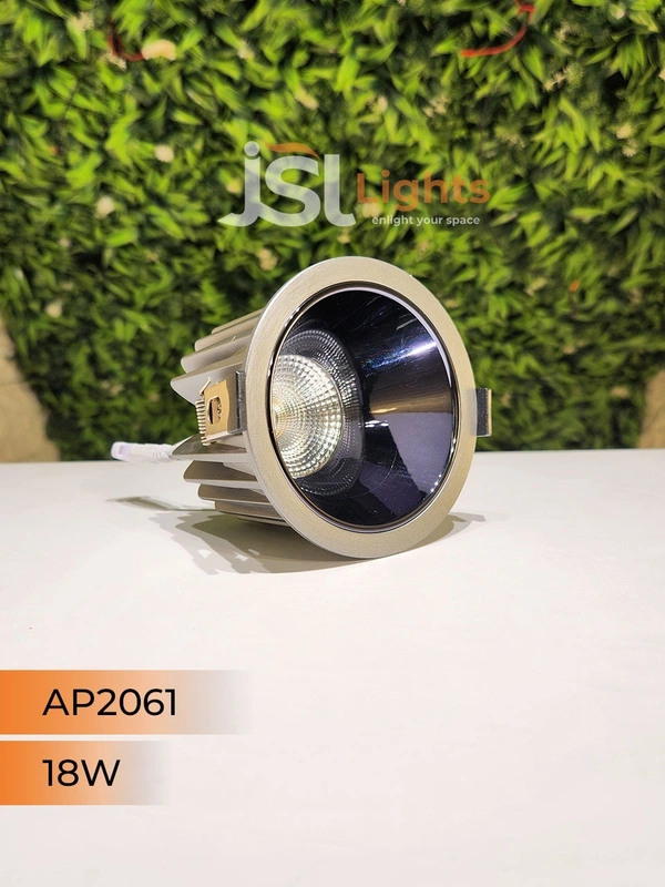 APRA AP2061 18W Silver Deep Recessed COB Downlight PB Reflector - 18W, 3000K, Silver PB