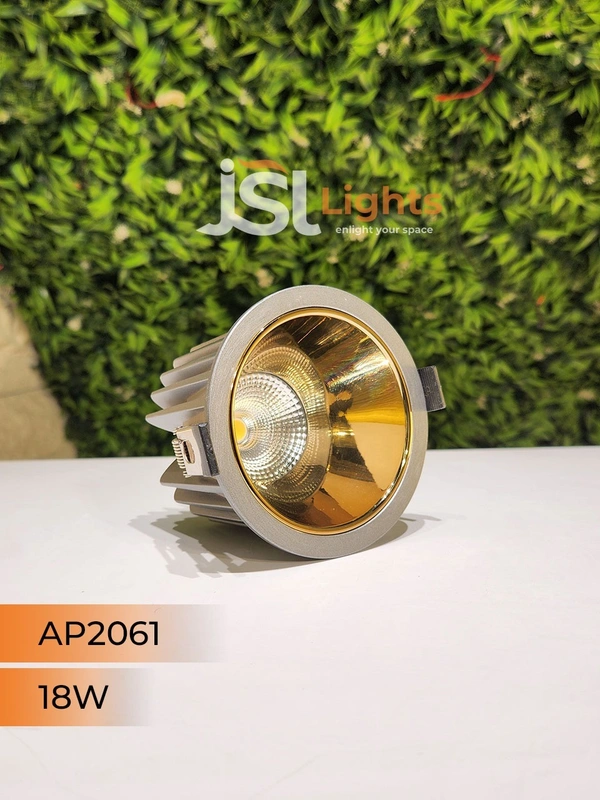 APRA AP2061 18W Silver Deep Recessed COB Downlight GD Reflector - 18W, 3000K, Silver GD