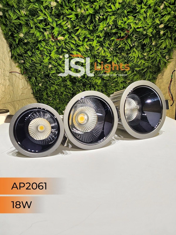 APRA AP2061 18W Silver Deep Recessed COB Downlight PB Reflector - 18W, 3000K, Silver PB