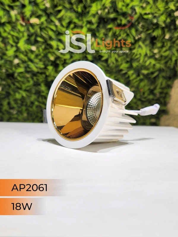 APRA AP2061 18W White Deep Recessed COB Downlight GD Reflector - 18W, 3000K, White GD