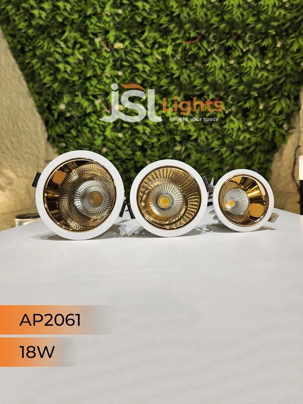 APRA AP2061 18W White Deep Recessed COB Downlight GD Reflector - 18W, 3000K, White GD