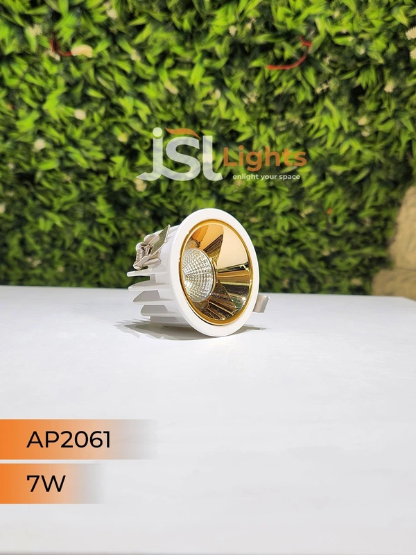 APRA AP2061 7W White Deep Recessed COB Downlight GD Reflector - 7W, 4000K, White GD